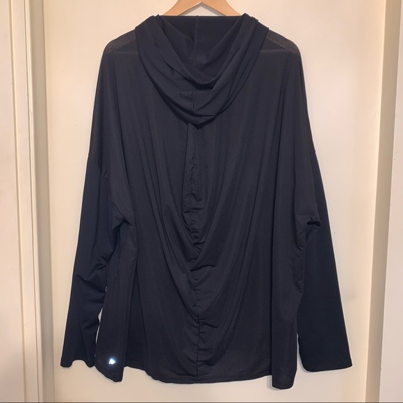 Fabletics Cashel Oversized Black Mesh Hoodie, XXL - Picture 6 of 7